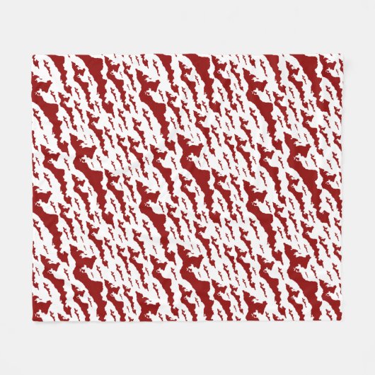 Fishers Island Fleece Blanket – Red/White (Voorkant (Horizontaal))