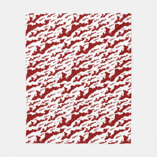 Fishers Island Fleece Blanket – Red/White Deken