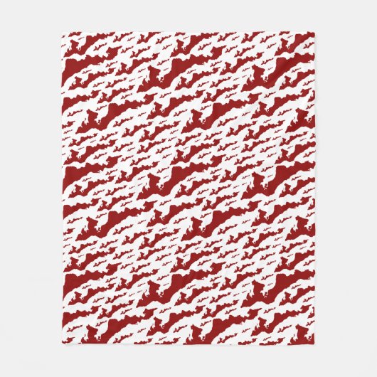 Fishers Island Fleece Blanket – Red/White Deken (Voorkant)