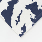Fishers Island Fleece Deken – Blauw/Wit (Hoek)