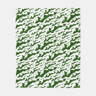 Fishers Island Fleece Deken – Groen/Wit