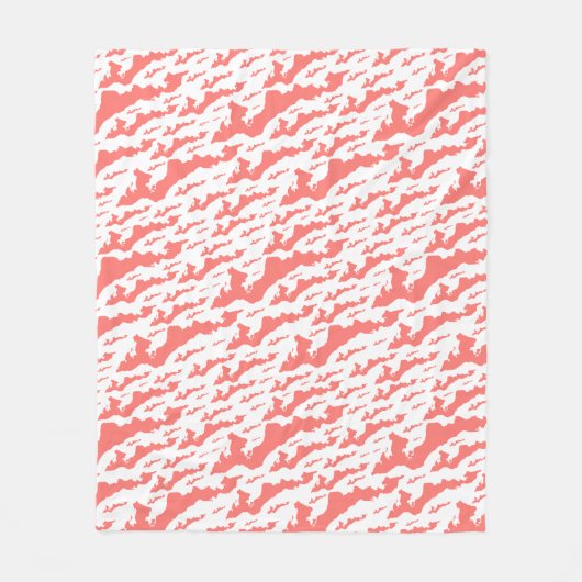 Fishers Island Fleece Deken – Roze/Wit (Voorkant)