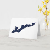 Fishers Island Logo Notecard - Fishers Island, NY Kaart (Gele Bloem)