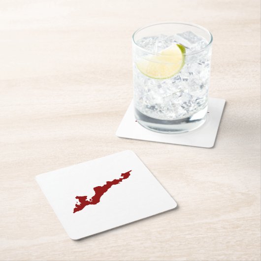 Fishers Island Logo Papier Onderzetters - Rood (Insitu)