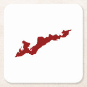 Fishers Island Logo Papier Onderzetters - Rood (Voorkant)