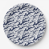 Fishers Island Logo Papieren Borden – Navy/White Papieren Bordje (Voorkant)