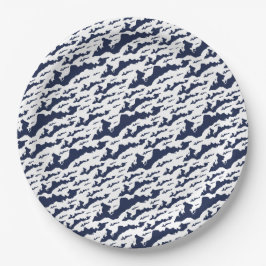 Fishers Island Logo Papieren Borden – Navy/White Papieren Bordje