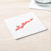 Fishers Island Logo papieren Onderzetters - Coral  (Schuin)