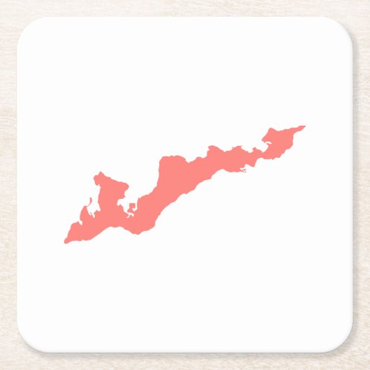 Fishers Island Logo papieren Onderzetters - Coral  (Voorkant)