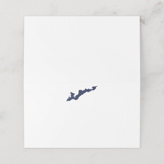 Fishers Island Logo Place Cards - Blauw Plaatskaartje (Buitenkant ongevouwen)