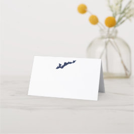 Fishers Island Logo Place Cards - Blauw Plaatskaartje