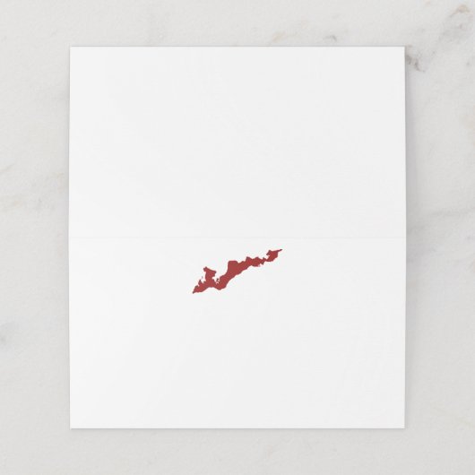 Fishers Island Logo Place Cards - Rood Plaatskaartje (Buitenkant ongevouwen)