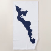 Fishers Island Strandlaken – Blauw/Wit (Voorkant)