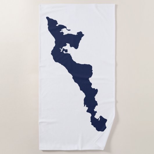 Fishers Island Strandlaken – Blauw/Wit (Voorkant)