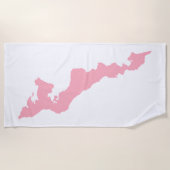 Fishers Island Strandlaken – Roze/Wit (Voorkant)