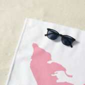 Fishers Island Strandlaken – Roze/Wit (In situ)