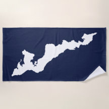 Fishers Island Strandlaken – Wit/Blauw