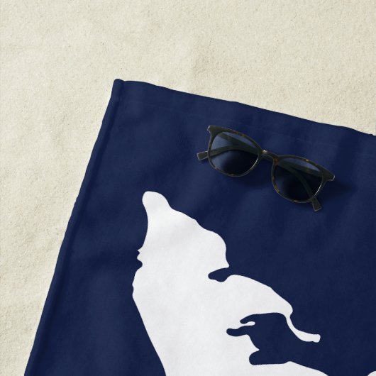 Fishers Island Strandlaken – Wit/Blauw (In situ)