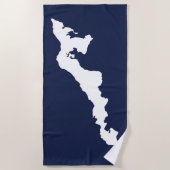 Fishers Island Strandlaken – Wit/Blauw (Voorkant)