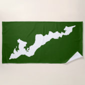 Fishers Island Strandlaken – Wit/Groen (Voorkant)