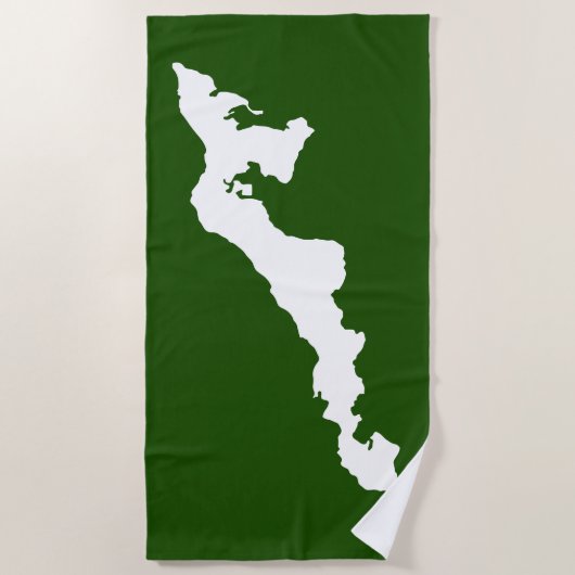 Fishers Island Strandlaken – Wit/Groen (Voorkant)