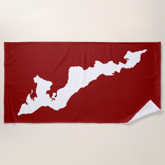 Fishers Island Strandlaken – Wit/Rood (Voorkant)