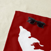 Fishers Island Strandlaken – Wit/Rood (In situ)