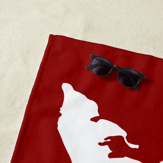 Fishers Island Strandlaken – Wit/Rood (In situ)