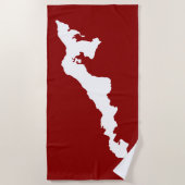 Fishers Island Strandlaken – Wit/Rood (Voorkant)