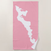 Fishers Island Strandlaken – Wit/Roze (Voorkant)