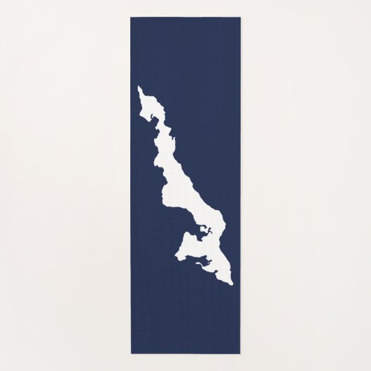 Fishers Island Yoga Mat – Wit/Blauw (Voorkant)