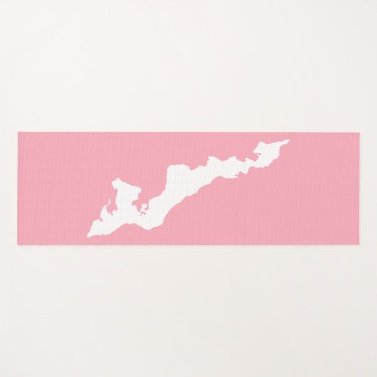 Fishers Island Yoga Mat – Wit/Roze (Voorkant (horizontaal))
