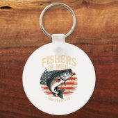 Fishers Of Men Matthew 4 19 American Flag B Sleutelhanger (Voorkant)