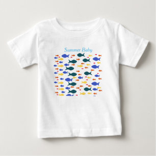 Fishes Baby Fine Jersey T-shirt, wit