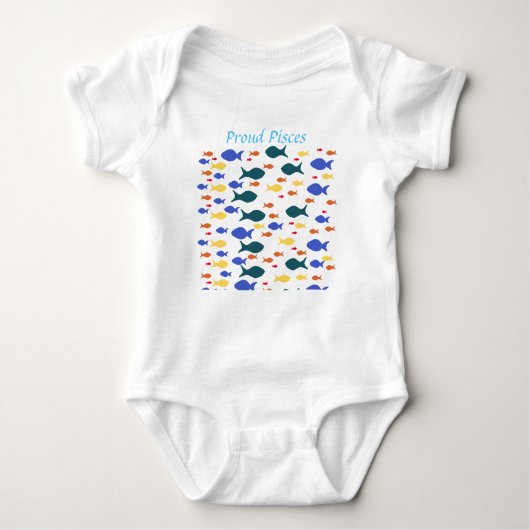 Fishes Baby Jersey Bodysuit, White Romper (Voorkant)