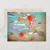 Fishes Surfing Waves Briefkaart (Voorkant / Achterkant)