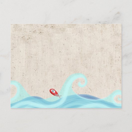 Fishes Surfing Waves Briefkaart (Achterkant)