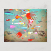 Fishes Surfing Waves Briefkaart (Voorkant)