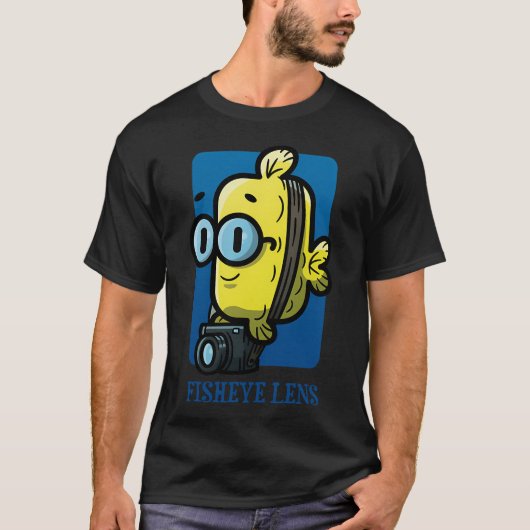 FishEye Lens - Blauw T-shirt (Voorkant)