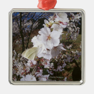 Fisheye uitzicht van Butterfly on flower Metalen Ornament