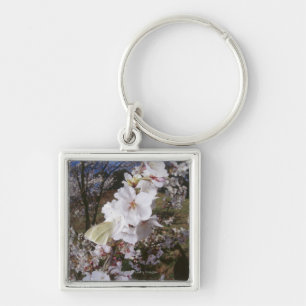 Fisheye uitzicht van Butterfly on flower Sleutelhanger