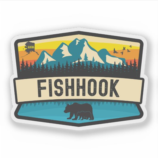 Fishhook, Alaska Sticker (Voorkant)