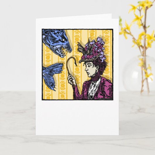 Fishhook - Blank Inside Pop Goth Nightmare Kaart (Gele Bloem)