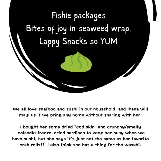 FISHIE PAKKETTEN sushi Lapphund Latte Mok