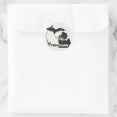 FISHIGAN zwarte schets voor sportvisserij Ronde Sticker (Tas)