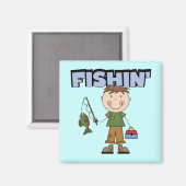 Fishin' Boy Tshirts en geschenken Magneet (Voorkant / Achterkant)