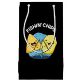Fishin chips Grappig eten Pun Dark BG Klein Cadeauzakje (Voorkant)