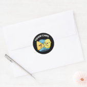 Fishin chips Grappig eten Pun Dark BG Ronde Sticker (Envelop)