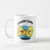 Fishin chips Grappig eten Pun Koffiemok (Links)