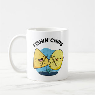 Fishin chips Grappig eten Pun Koffiemok